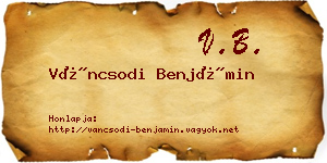 Váncsodi Benjámin névjegykártya