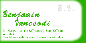 benjamin vancsodi business card